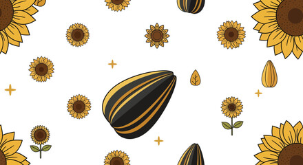 Sunflower Graphics And Seed Design For Natural And Botanical Aesthetic