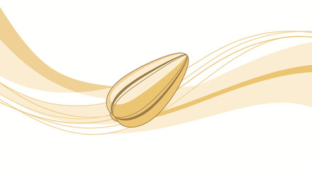 Sunflower Seed Design With Abstract Wavy Lines In Modern Minimalist Style