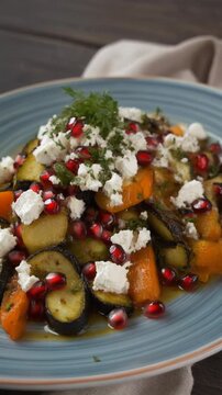 Ofengem&uuml;se mit Feta und Granatapfel