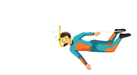 Snorkeling Adventures: Animated Person Enjoying Underwater Exploration with a Mask