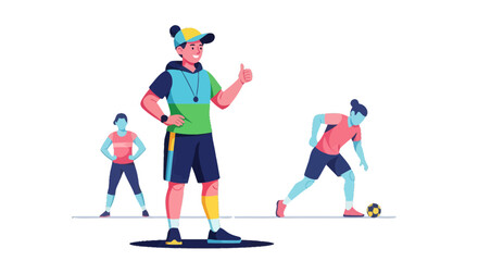 Soccer Coaching and Training Illustration: A Vibrant Depiction of Team Dynamics