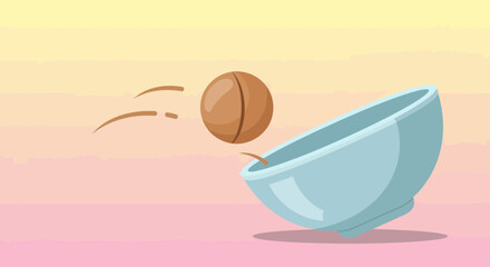Sphere Rolling Into Bowl: A Playful Animated Illustration of Movement and Precision
