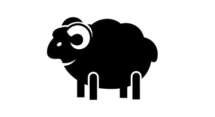 Silhouette Sheep: A striking graphic of a sheep, rendered in solid black, a symbol of simplicity and rustic charm.
