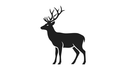 Majestic Silhouette: An elegant deer stands proudly, its silhouette a testament to nature's grace and the wilderness it embodies.