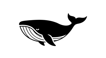 Oceanic Majesty: This illustration features a majestic whale, elegantly depicted in silhouette against a clear background, evoking a sense of marine wonder and the silent world