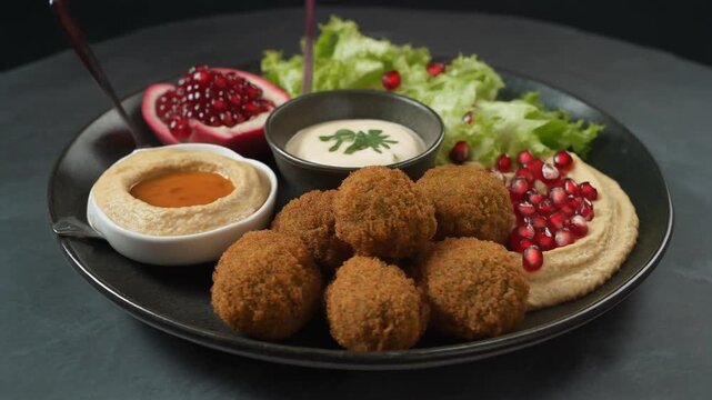 Falafel-Teller mit Tahin-Dip