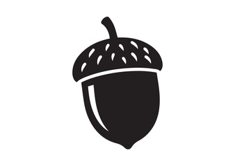 Acorn icon, Acorn silhouette vector