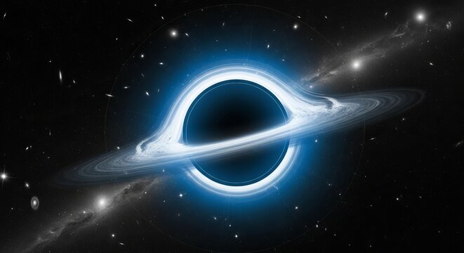 Blue Supermassive Black Hole Cosmic Wallpaper