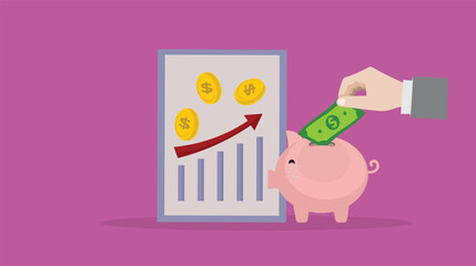 financial growth and investment strategies featuring a piggy bank