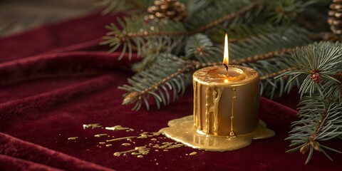 christmas candle and decorations