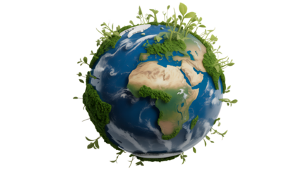 Earth growing green with new life and vegetation