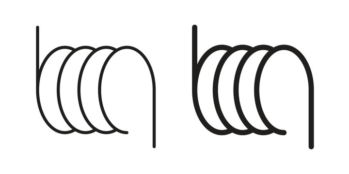 Wire coil icon Illustrations, thin line symbol - editable stroke