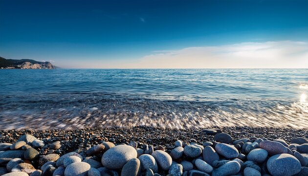 Pebbles And Water On The Sea Shore - Powered by Adobe