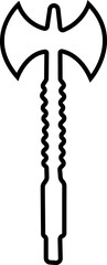 Weapon Icon Axe, Pickaxe, Halberd, Battle Axe, Spear, and War Tool Symbol Ancient and Modern Blade, Metal Armory, and Combat Equipment Vector in Black Color Line Style