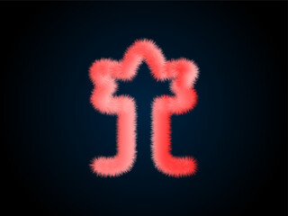 Fototapeta premium Glowing Red Neon Star Outline on Dark Background