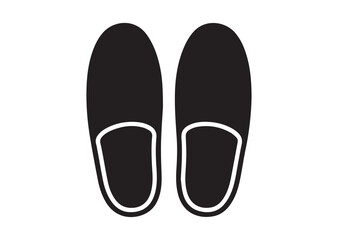 Slippers icon, slippers silhouette vector