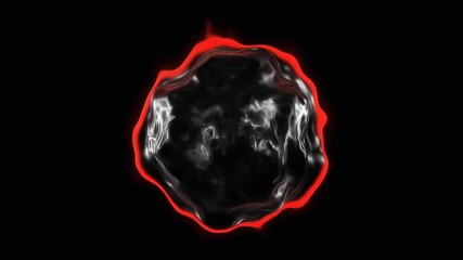 Abstract Black Fire Energy Orbs with Red Glow on Black