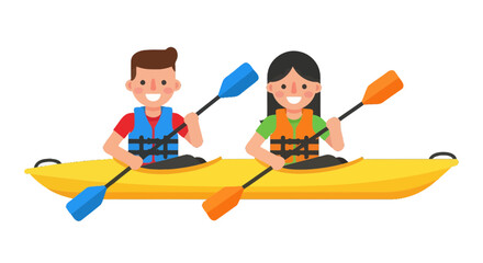 Kayak Adventure With Two Friends Enjoying a Sunny Day Together With Joy and Excitement
