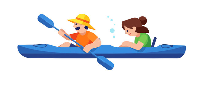 Kayak Adventure With Friends: Outdoor Activity and Leisure Time Together Enjoying The Water