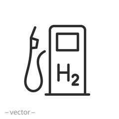 hydrogen fuel pump icon line vector web image