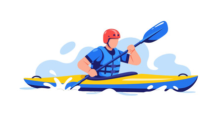 Kayak Adventure: An Active Individual Paddling Through the Refreshing Waters Solo