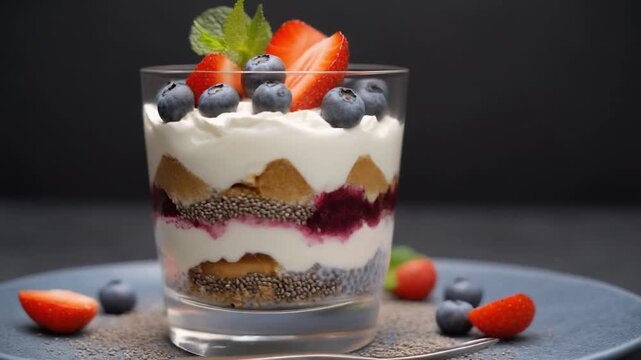 Joghurt-Dessert mit Beeren & Chiasamen