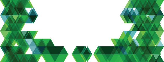 Modern Green Polygonal Abstract Background with Overlapping Triangle Shapes
