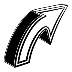 3D Upward Arrow Vector | Growth, Progress & Success Symbol Illustration