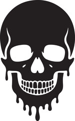 skull graphic with a somewhat dripping effect. Vector Black silhouettes. with white background