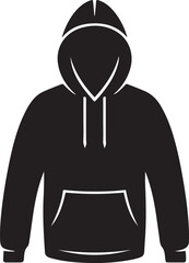 black silhouette of a hooded jacket. Vector Black silhouettes. with white background