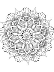 PrintFlowers coloring mandala  pages for adules