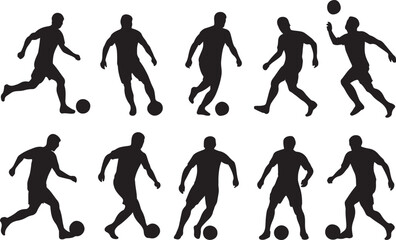 group of people football playing pose silhouettes