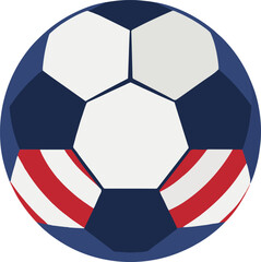 soccer ball with flag of usa vector illustration on isolated background