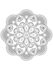 PrintFlowers coloring mandala  pages for adules