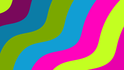 Bright Wavy Abstract Pattern: Retro Style Color Block Design for Dynamic Backgrounds