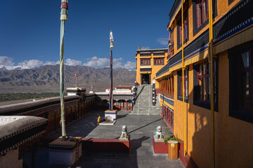 Thiksey, India - September 17, 2025: Exterior of Thiksey Monastery in Ladakh region