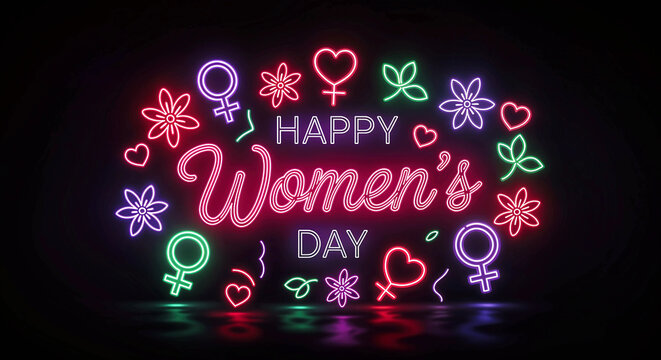 Happy Women’s Day – A Neon Celebration of Strength, Grace, and the Brilliant Light Women Bring to the World.