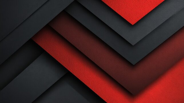 Layers of black and red papers create a bold and dynamic visual experience in an artistic arrangement.