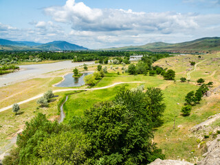 Kura river and remains of medieval settlement © Ekaterina