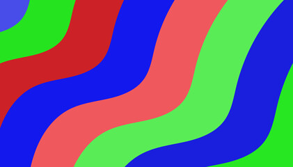 Colorful Wavy Pattern Background - Vibrant Blue, Green, and Red Abstract Design, Fresh Decorative Art