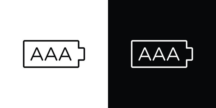 AAA battery icon logo design. symbol icon vector set