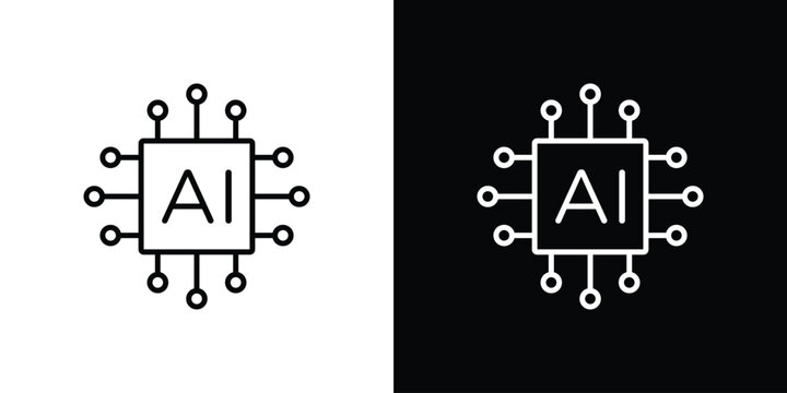AI icon logo design. symbol icon vector set