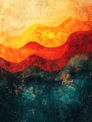 Pintura digital abstracta colorida de olas