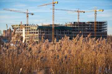 construction site with crane
