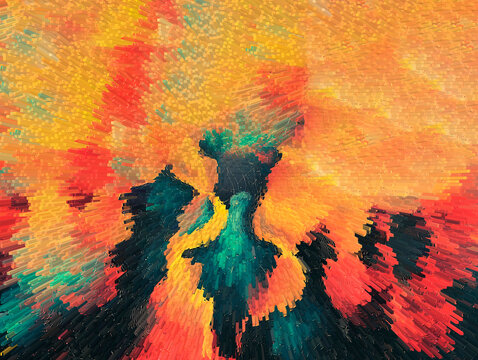 Extrusion abstracta colorida