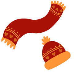 Winter scarf and hat seamless pattern vector