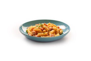 Fusilli al salmone, pasta italiana 