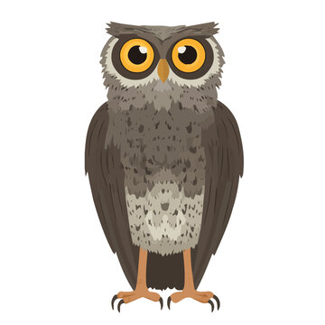 Minimal 2D vector illustration of Potoo in flat icon style on a plain white background.