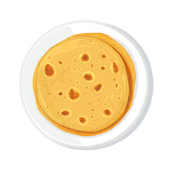 Minimal 2D vector illustration of Roti in flat icon style on a plain white background.