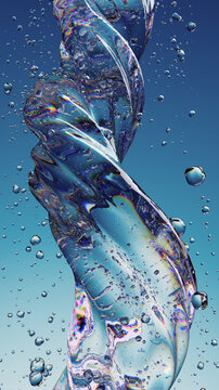 Vivid Abstract Glass Texture With Twisted Shapes and Reflective Light Patterns